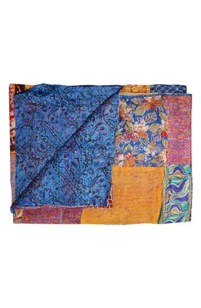 Taj Hotel Kantha Silk Throw Blanket