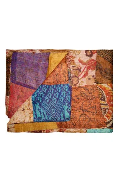 TAJ HOTEL TAJ HOTEL KANTHA SILK THROW BLANKET