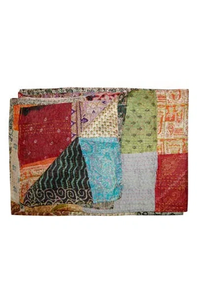 Taj Hotel Kantha Silk Throw Blanket In Multi