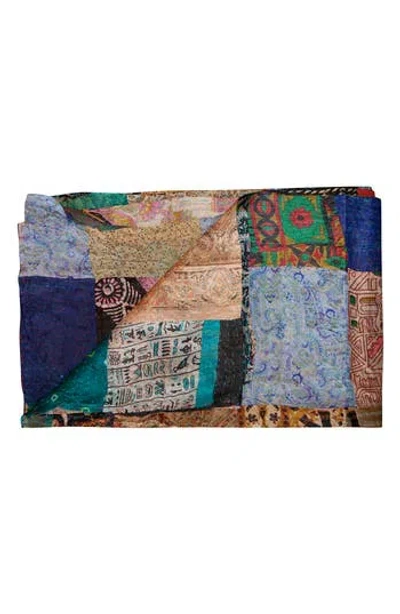 Taj Hotel Kantha Silk Throw Blanket In Multi