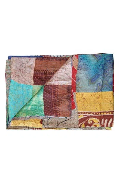 TAJ HOTEL TAJ HOTEL KANTHA SILK THROW BLANKET