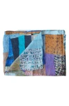 Taj Hotel Natural Group Kantha Silk Throw In Blue