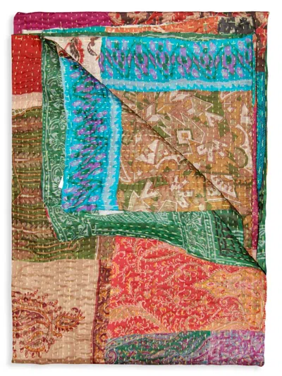 Taj Hotel Kantha Silk Throw In Multi