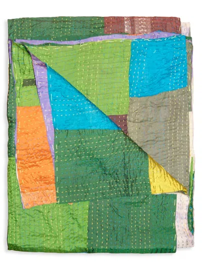 Taj Hotel Kantha Silk Throw In Multi