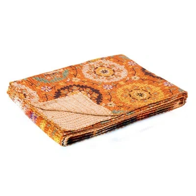 Taj Hotel Kantha Vintage Cotton Throw In Multi