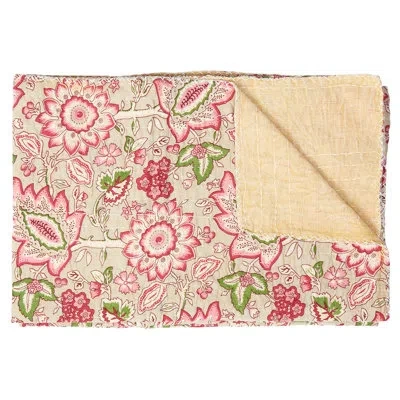 Taj Hotel Kantha Vintage Cotton Throw In Navy;lavender
