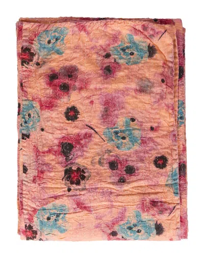 Taj Hotel Natural Group Kantha Cotton Throw In Multi