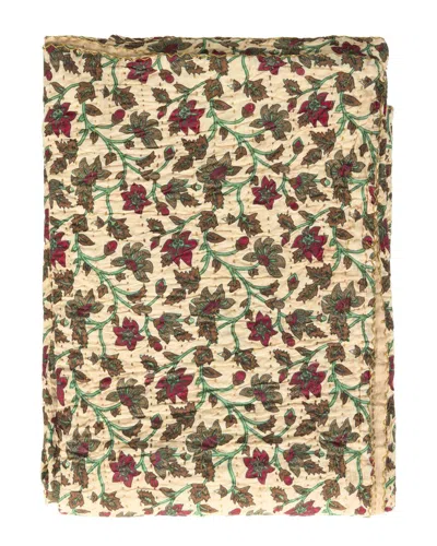 Taj Hotel Natural Group Kantha Cotton Throw In Multi