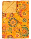 Taj Hotel Natural Group Kantha Cotton Throw In Orange