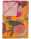 Taj Hotel Natural Group Kantha Cotton Throw In Pink