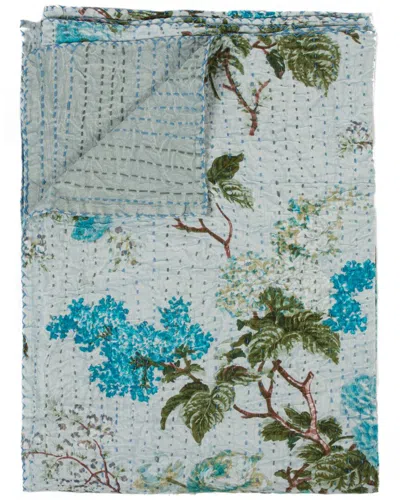 Taj Hotel Natural Group Kantha Cotton Throw In Purple
