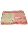 Taj Hotel Natural Group Kantha Cotton Throw In White