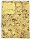 Taj Hotel Natural Group Kantha Cotton Throw In Yellow