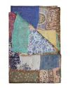 Taj Hotel Natural Group Kantha Silk Throw In Blue