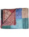 Taj Hotel Natural Group Kantha Silk Throw In Blue