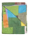 Taj Hotel Natural Group Kantha Silk Throw In Green