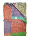 Taj Hotel Natural Group Kantha Silk Throw In Orange
