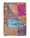 Taj Hotel Natural Group Kantha Silk Throw In Orange