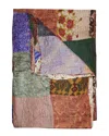 Taj Hotel Natural Group Kantha Silk Throw In Pink