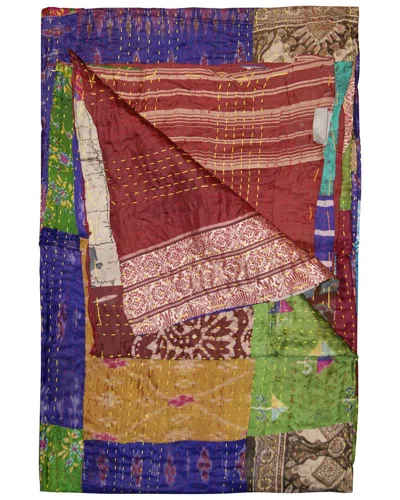 Taj Hotel Natural Group Kantha Silk Throw In Red