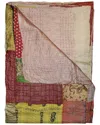 Taj Hotel Natural Group Kantha Silk Throw In Red