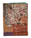 Taj Hotel Natural Group Kantha Silk Throw In White
