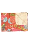 Taj Hotel Vintage Cotton Kantha Throw Blanket