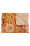 Taj Hotel Vintage Cotton Kantha Throw Blanket In Multi