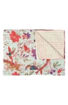 Taj Hotel Vintage Cotton Kantha Throw Blanket In Multi Mint