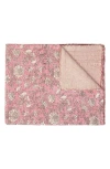 Taj Hotel Vintage Cotton Kantha Throw Blanket In Pink