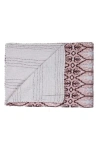 Taj Hotel Vintage Cotton Kantha Throw Blanket In Pink Brown