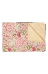 Taj Hotel Vintage Cotton Kantha Throw Blanket In Pink