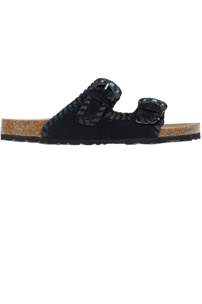 Taji Suede Slides In Black
