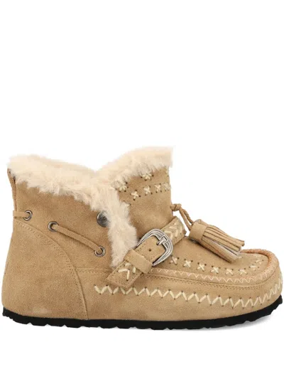 TAJI TASSEL-EMBELLISHED SUEDE BOOTS