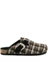 Taji X Faliero Sarti Tweed Mules In Brown