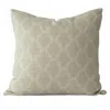 Tajik Home Esme Vintage Damask Pillow - 22"x22 In Oatmeal & Sage In Green