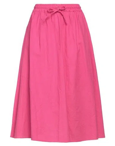 Takaaki Woman Midi Skirt Fuchsia Size L Cotton In Pink