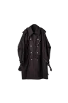 Takahiromiyashita The Soloist Back Gusset Sleeve Double Breasted Trench Coat Black