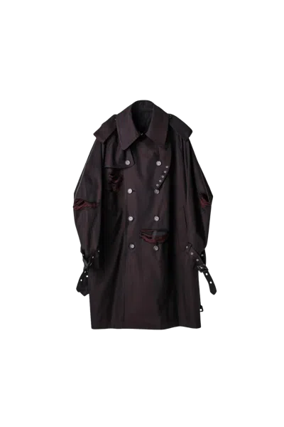 Takahiromiyashita The Soloist Back Gusset Sleeve Double Breasted Trench Coat Black