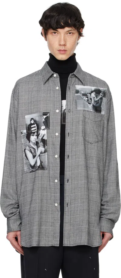 Takahiromiyashita The Soloist Black & White Loose-fit Shirt In Grencheck