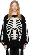 Takahiromiyashita The Soloist Black & White Crewneck Sweater In Black X White Bone
