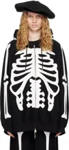Takahiromiyashita The Soloist Black Full Zip Hoodie In Black X White Bone