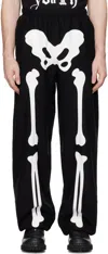 Takahiromiyashita The Soloist Bone Patch Two-tone Trousers In Black X White Bone