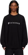 Takahiromiyashita The Soloist Black Oversized Crew Neck 'plainsong' Sweatshirt In Black