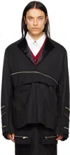 Takahiromiyashita The Soloist Black Paneled Blazer In Black