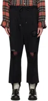Takahiromiyashita The Soloist Black Two Tuck Trousers In Black