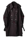 Takahiromiyashita The Soloist Back Gusset Sleeve Double Breasted Trench Coat Black