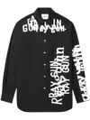Takahiromiyashita The Soloist Graphic Letter-print Two-tone Shirt In Black