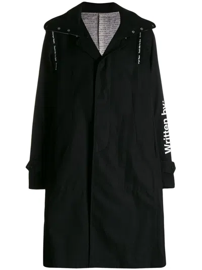 Takahiromiyashita The Soloist Written By Two-tone Parka Coat In Schwarz