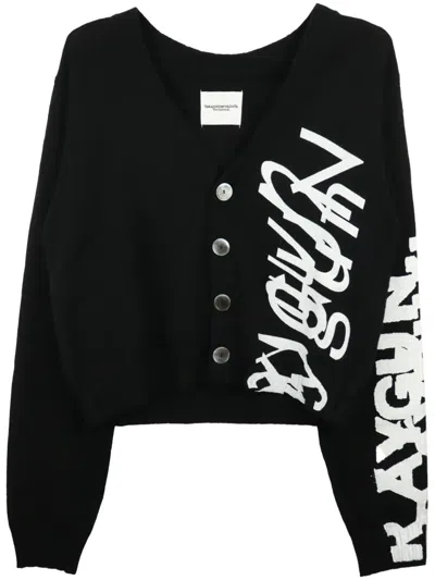 Takahiromiyashita The Soloist Intarsia-knit Wool Cardigan In Black